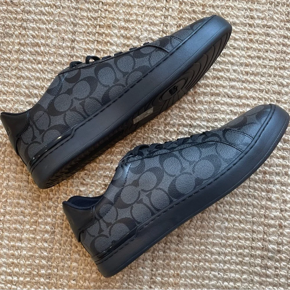 Coach Sneakers Clip Signature Low Top Charcoal Black G4949 Men’s Size 11 New - Picture 6 of 13